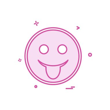 Mutlu emoji simgesi tasarım, renkli vektör çizim