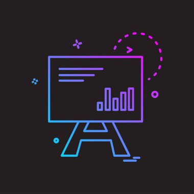 Siyah arka plan üzerinde renkli grafik simgesi