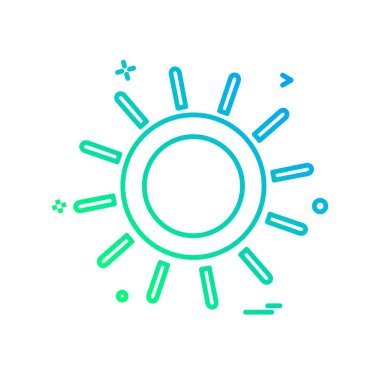 Güneş simgesi tasarım, renkli vektör çizim