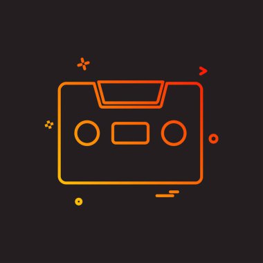 Casette simge tasarım vektörü