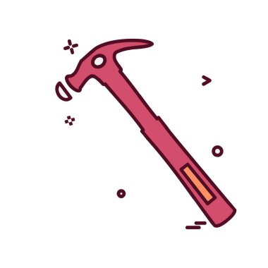 Donanım aracı simgesi tasarım, renkli vektör çizim 