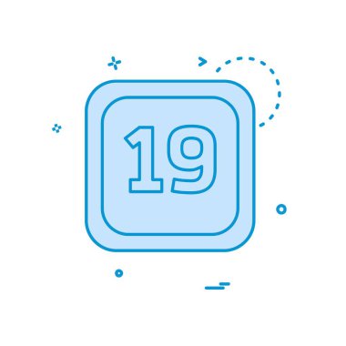 19 tarihi takvim simge tasarlamak vektör