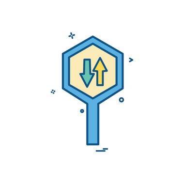 ok tek yönlü yol işareti simge vektör tasarımı