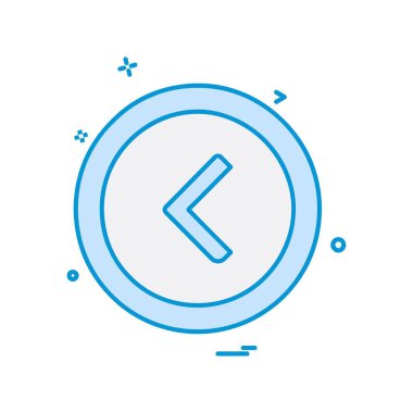 Sol ok simgesi tasarım vektörü