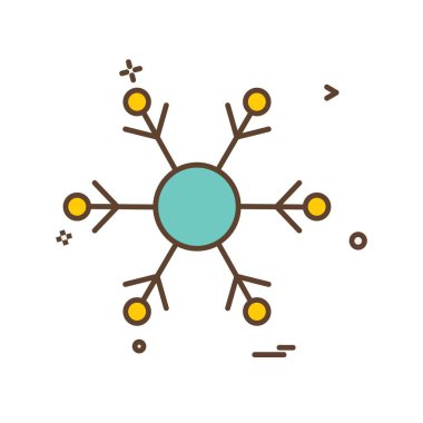 Kar tanesi simge vektör beyaz arka plan üzerinde