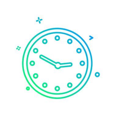 saat düz ikon vektör illüstrasyonu 