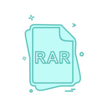RAR dosya tipi simge tasarım vektörü