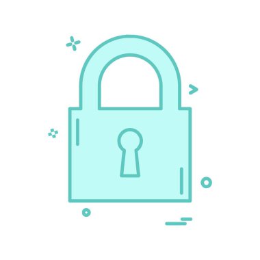 kilit düz simge vektör çizim 