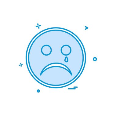 Üzgün emoji simgesi tasarım, renkli vektör çizim