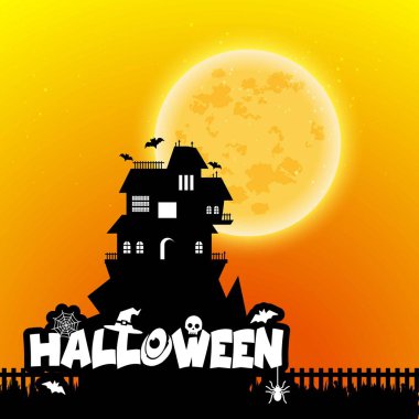 Cadılar Bayramı tatil kartı arka plan renkli vektör çizim 