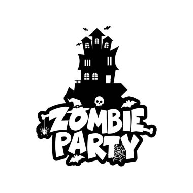 Zombi parti tipografi tasarlamak vektör 