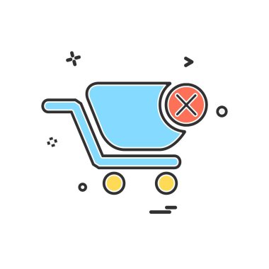 Sepeti simgesi tasarım, renkli vektör çizim