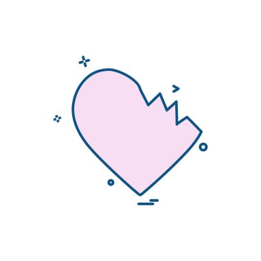 Kalp simgesi tasarım, Sevgililer günü için vektör çizim