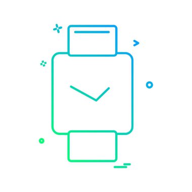 Saat simgesi tasarım, renkli vektör çizim