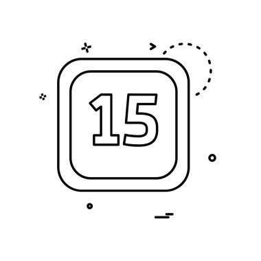 15 tarihi takvim simge tasarlamak vektör