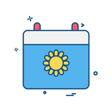 Güneş simgesi tasarım, renkli vektör çizim