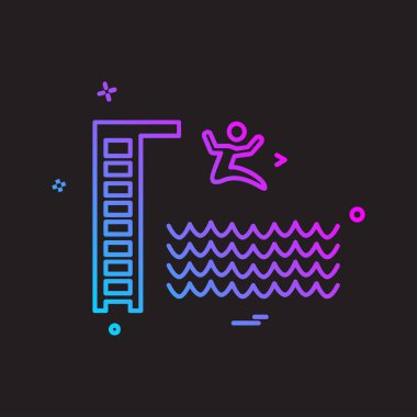 Yüzme simgesi tasarım vektörü