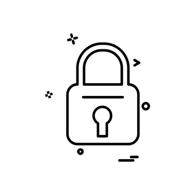 kilit düz simge vektör çizim 