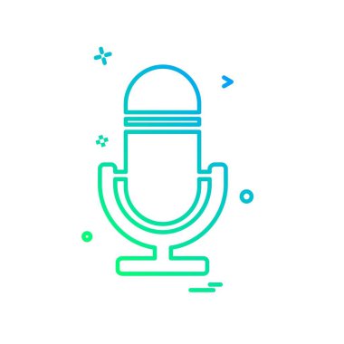 Mikrofon simgesi tasarım, renkli vektör çizim