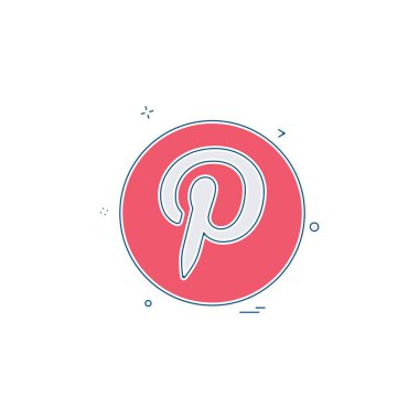 ağ ortamı sosyal pinterest simge vektör tasarımı
