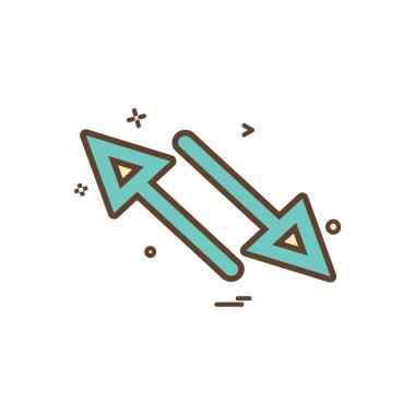 ok çapraz iki yönlü simge vektör tasarımı