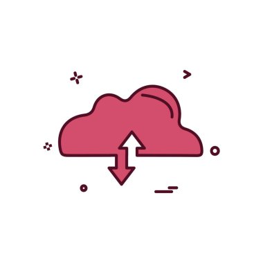 Bulut simgesi tasarım, renkli vektör çizim