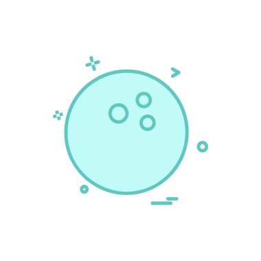 Bowling simgesi tasarım, renkli vektör çizim