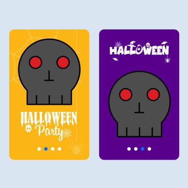 Mutlu Cadılar Bayramı davetiyesi ile kafatası vektör tasarımı