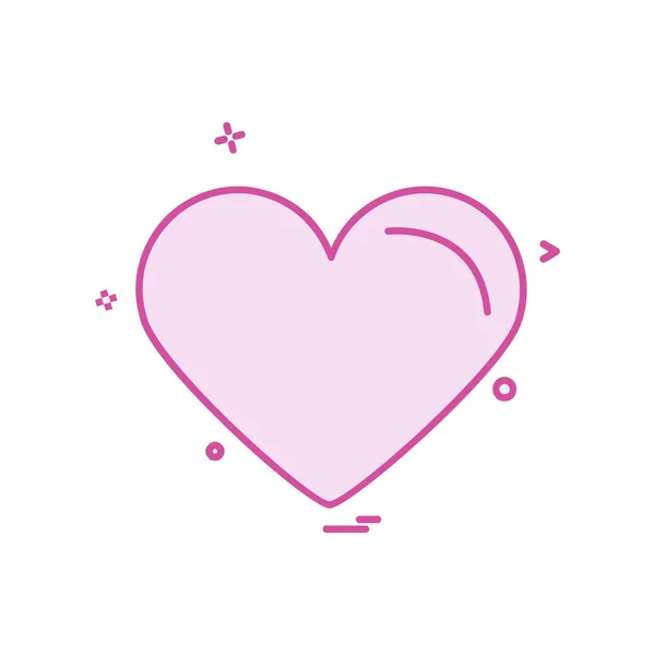 Heart Icon Design Illustrazione Vettoriale San Valentino — Vettoriale Stock