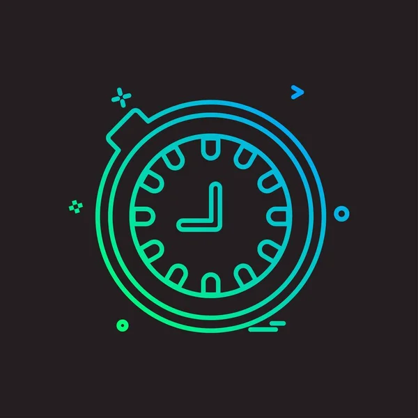 Saat Simgesi Tasarım Renkli Vektör Çizim — Stok Vektör