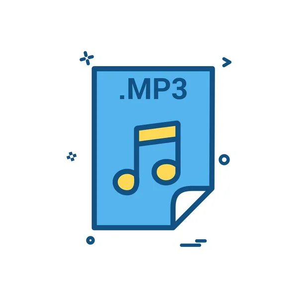 Mp3 Application Télécharger Fichier Fichier Format Icône Vectoriel Design — Image vectorielle