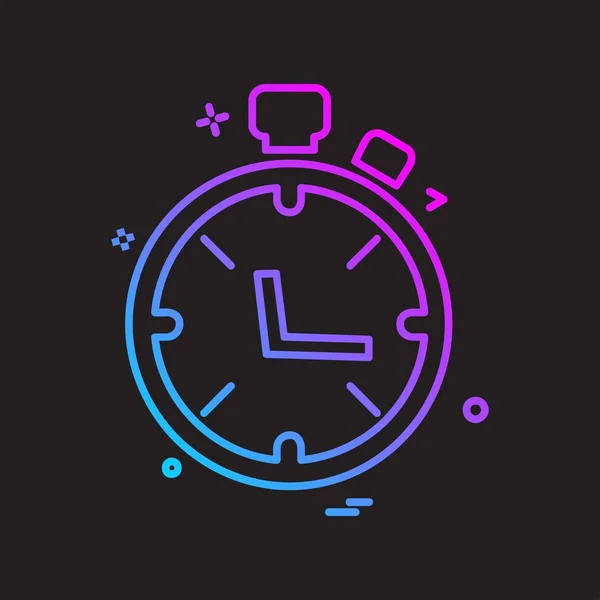 Reloj Icono Plano Vector Ilustración — Vector de stock