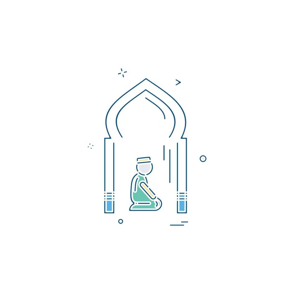 Icono Mezquita Diseño Vector — Vector de stock