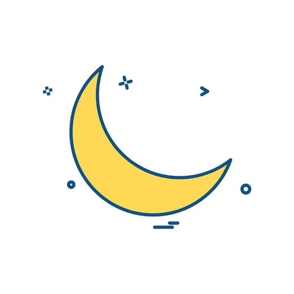 Crescent Icon Design Vector — Stock Vector