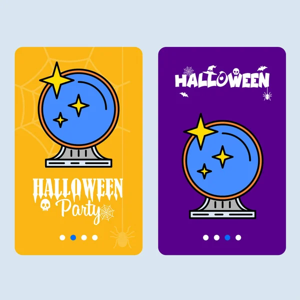 Happy Halloween Invitation Design Avec Vecteur Miroir — Image vectorielle
