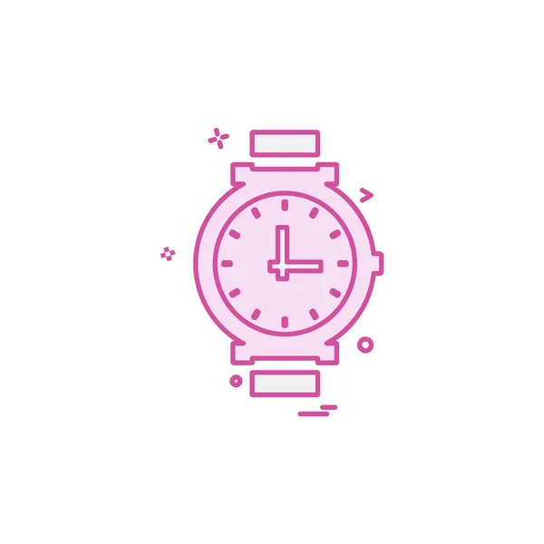 Watch Ikonra Design Színes Vektoros Illusztráció — Stock Vector