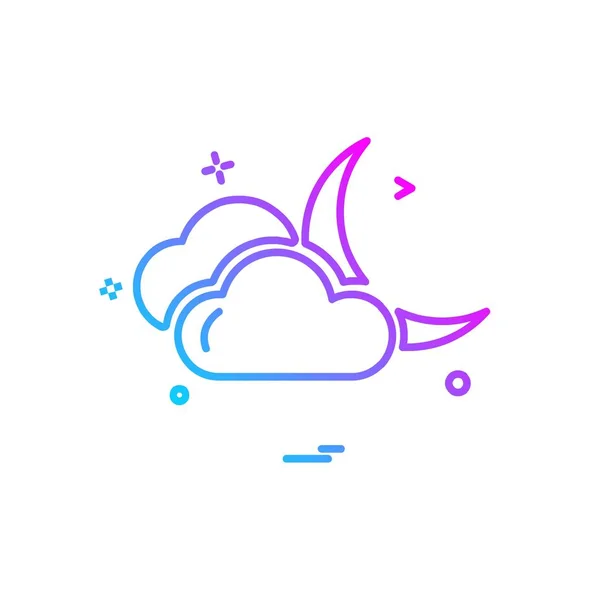 Diseño Iconos Nube Ilustración Vectores Coloridos — Vector de stock