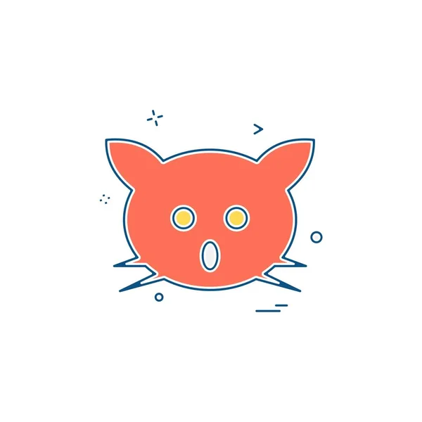 Cat Icon Design Colorful Vector Illustration — Stock Vector
