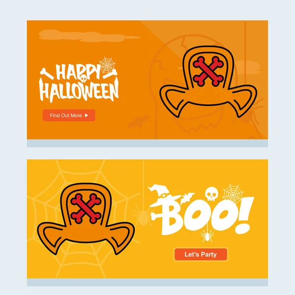 Boldog Halloween Meghívás Design Kalap Vektoros Illusztráció — Stock Vector