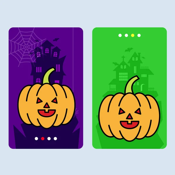 Happy Halloween Uitnodiging Ontwerp Met Pompoen Vectorillustratie — Stockvector