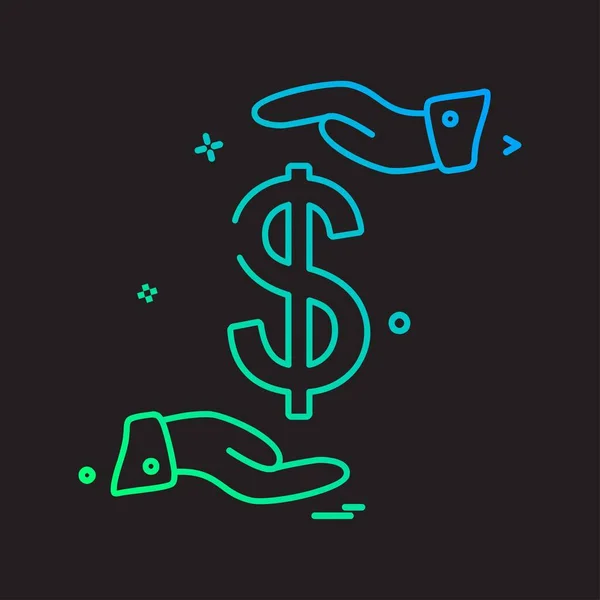 Dollar Pictogram Ontwerp Vectorillustratie — Stockvector