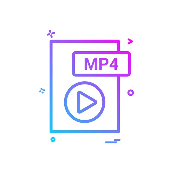 Mp4 Disegno Vettoriale Icona Formato File — Vettoriale Stock