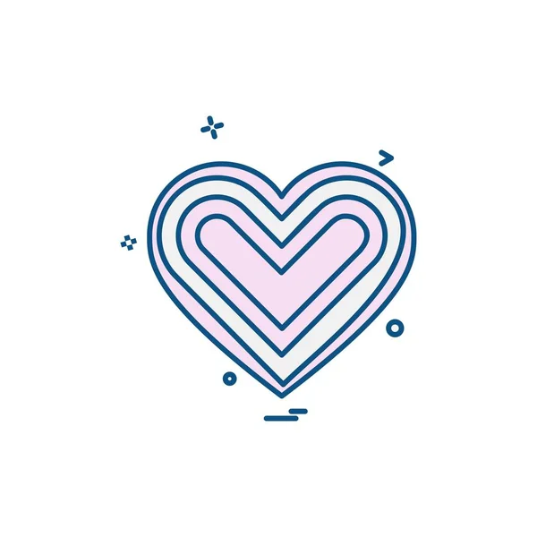 Herz Icon Design Vektorillustration Für Den Valentinstag — Stockvektor