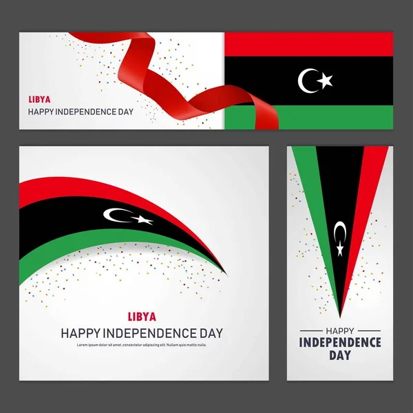 Днем Независимости Ливии Знамя Фон — стоковый вектор
