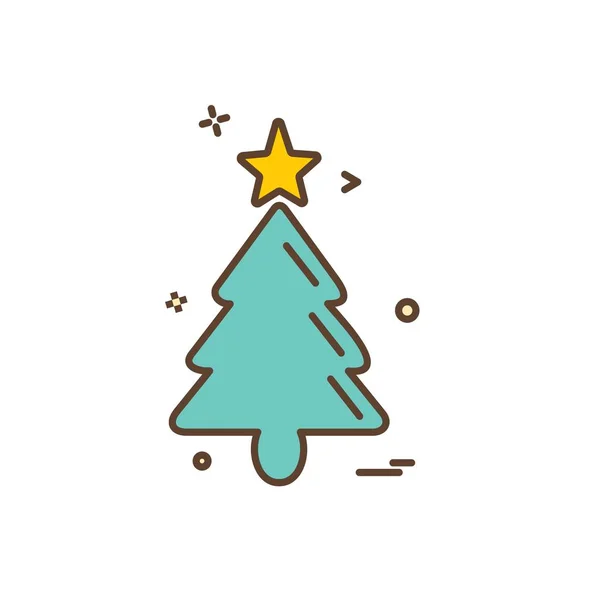 Árbol Navidad Icono Diseño Vector — Vector de stock