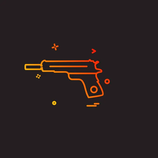 Gun Icon Design Vector — Stock Vector