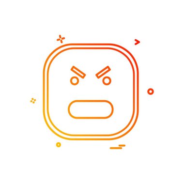 Kızgın emoji simgesi tasarım, renkli vektör çizim