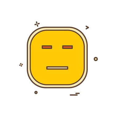 Üzgün emoji simgesi tasarım, renkli vektör çizim