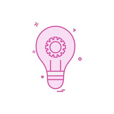 Ampul simgesi tasarım, renkli vektör çizim