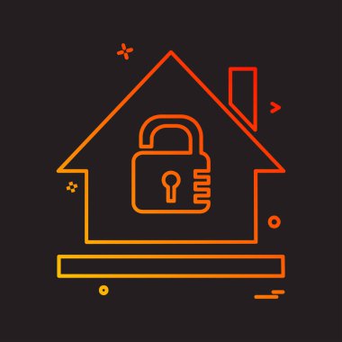 Güvenli Ev simgesi tasarım vektörü